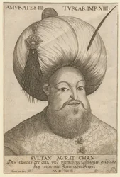 Portrait de Mourad III (1546-1595), sultan ottoman - Murad III (1546-1595), Sultan of Ottoman Empire - Anonymous - 1593 - Etching - 18,5x12,3 - Private Collection