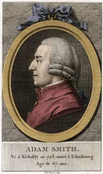 スコットランドの哲学者・経済学者であるアダム・スミス（1723～1790）の肖像。