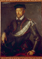 ガスパール・ド・コリニー提督（1519-1572）の肖像 無名の絵画。16世紀 パリ、プロテスタンティズム美術館