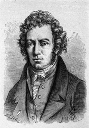 アンドレ・マリー・アンペール（1775-1836）フランスの物理学者の肖像。