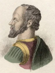 フランスの軍人、政治家、外交官であるモンモランシー公爵アンヌ・ド・モンモランシー（1492-1567）の肖像。19世紀のエングレーヴィング。