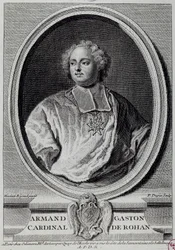 ローハン枢機卿アルマン・ガストン・マクシミリアン（1674-1749）の肖像 18世紀のエングレーヴィング パリ、カルナヴァレ美術館