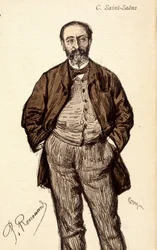 フランスの作曲家、カミーユ・サン・サーンス（サン＝サーンス）（1835-1921）の肖像。