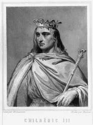 カロリング王朝の初代フランク王、チルペリック2世（？ - 755）の肖像 - ラヴァレの「Histoire des Francais」に掲載されている。