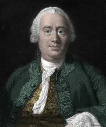 スコットランドの哲学者、デイヴィッド・ヒューム（1711-1776）の肖像。