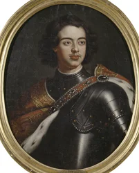 皇帝ピョートル1世（1672-1725）の肖像、匿名 .キャンバスに油彩。サイズ：77x61 cmストックホルム国立博物館
