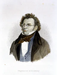 フランツ・シューベルト(1797-1828)の肖像 - エングレービング