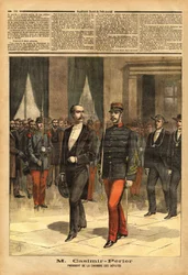 代議員会の新会長であるジャン・カシミール＝ペリエ（Casimir Perrier, Casimir Perrier, Casimir-Perrier）（1847-1907）の肖像。1893年1月28日「Le petit journal」に掲載されたエングレーヴィング。セルバのコレクション。