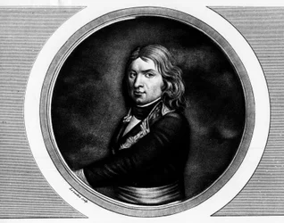 フランスの将軍、ジャン・エティエンヌ・シャンポネ（1762-1800）の肖像。フランス革命の歴史的絵画全集（全3巻）」に掲載された版画。1804.
