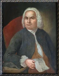 ヨハン・セバスチャン・バッハの肖像 - Johann Emanuel Goebel (1720-1759)。カンバスに油彩、1754年以前バッハハウス・アイゼナハ