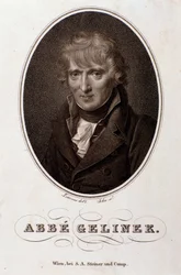Josef Gelinek (Joseph) (1758-1825) オーストリアのピアニスト、作曲家、神学者の肖像 エングレーヴィング。19世紀ボローニャ、civico museo musico