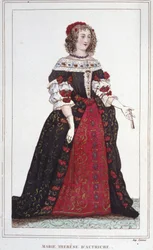 フランス王妃マリー・テレーズ・オブ・オーストリア（1638～1683）の肖像。