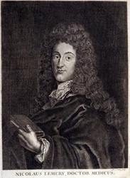 フランスの薬剤師・化学者であるニコラ・ルメリー（1645～1715）の肖像。
