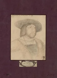 ロートレック侯爵夫人オデット・ド・フォワ（1485-1528）の肖像（マレシャル・ド・ロートレックとしても知られる） - 匿名紙に色鉛筆、サイズ：22.5x17.2、1546年頃、サンクトペテルブルク、エルミタージュ美術館