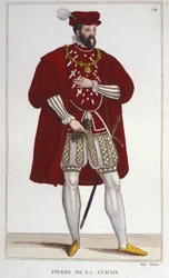 Pierre De la Guiche (1464-1544)の肖像（騎士、王の参事官と侍従、オートンとマコンの吏員、大使。ギッシュとショーモンの領主）の肖像 1830年のエングレーヴィング
