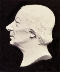 イギリスの慈善家・社会主義者であるロバート・オーウェン（1771-1858）の肖像。
