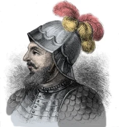 スペインの征服者ヴァスコ・ヌニェス・デ・バルボア（1475-1517）の肖像 - エングレーヴィング 19世紀