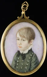 以前はホレイショ・ネルソンと考えられていた少年の肖像 1810年頃 （水彩、象牙、紙）