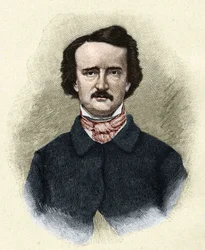 アメリカの作家、エドガー・アラン・ポー（1809～1849）の肖像。
