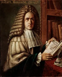 医師・解剖学者の肖像 (Giovanni Battista) (ジョバン・バティスタ) Giambattista Morgagni (1683-1771) (洗礼者ヨハネ) 病理解剖学の創始者 18世紀の無名の絵画 イタリア・パドヴァ、大学