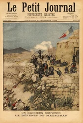 1840年2月3日から6日にかけて行われたマザグラン防衛戦で、アブド・エル・カーダーによる1万人以上の軍勢に対して、レリエーブル大尉のフランス大隊が勝利したことを記念して。1896年6月12日付「Le petit journal」誌に掲載された版画。セルバのコレクション。