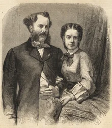 リヒャルト・クレメンス・フォン・メッテルニヒ（1829-1895）とポーリン・メッテルニヒ（ポーリン・クレメンタイン・マリー・ヴァルブルゲ、サンドル・フォン・スラフニッツァ伯爵夫人、メッテルニヒ・ヴィンブルク・ツー・バイルシュタイン王女）（1836-1921） - 1864年のイラストレーションの宇宙