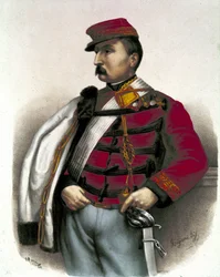 リソルジメント。イタリアの軍人・政治家であるニーノ・ビクシオ（1821-1873）の肖像。イタリア統一に重要な役割を果たしました。