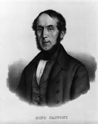 リソルジメント：イタリアの作家・政治家ジーノ・カッポーニ（1792-1876）の肖像 19世紀のエングレーヴィング