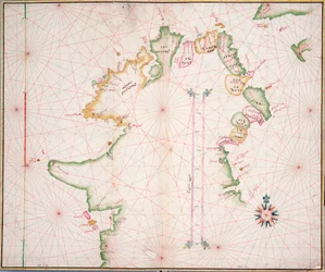 アイルランド北岸海図 1600年頃 （紙、リネン）