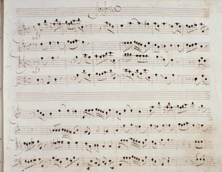 ジュゼッペ・アルドロヴァンディーニのオペラ「ミトリデート」の楽譜ページ（1706年