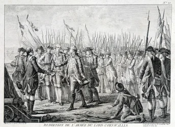 1781年10月19日、コーンウォリス卿（1738～1805）のイギリス軍がアメリカに降伏したこと。