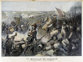 モーゼスの絵によるフルールスの戦い（ベルギー、1794年）（ヴェルサイユ宮殿美術館蔵1892年の「小ジュールバル」のイラスト。