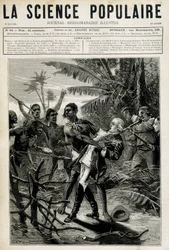 地理科学の殉教者たち：キャプテン・クックの死1880年5月27日付「La Science populaire」の表紙