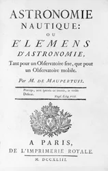 M. de Maupertuis (Pierre-Louis Moreau de) (1698 - 1759)の『Nautical Astronomy: or Elemens (Elemens of Astronomy) 』のタイトルページ。1743.