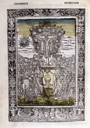 フランチェスコ・ペトラルカ（Petrarca）の神々の凱旋。ミニチュアsd.Bibl.Trivulziana, Milan.