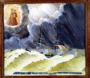 難易度の高い容器 - ラゲットのノートルダム寺院の元像, 36 x 50 cm