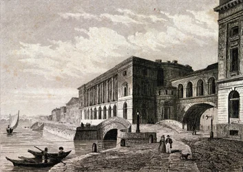 1828年のサンクトペテルブルク劇場の様子。