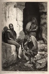 コンカウ・コースト（またはコンカン、インドの北海岸）の人々の女性たち。アルフレッド・グランディディエが1862年から1864年に行ったインドの子午線地域の航海を説明するためのエングレーヴィングで、1869年にエドゥアール・シャルトンが編集した「Le tour du monde」に掲載されています。