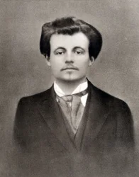 アルフレッド・ジャリ、1900年頃（モノクロ写真）