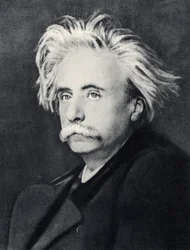 エドヴァルド（ヘーゲルップ）・グリーグ（1843～1907） ノルウェーの作曲家（モノクロ写真）