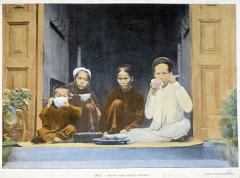 アンナミンの家族の食事 1895年頃 「世界一周」 19世紀後半