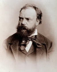 アントニン・ドヴォルザーク（1841-1901）の肖像 19世紀のイギリスの作曲家。ボローニャ、civico museo bibliografico