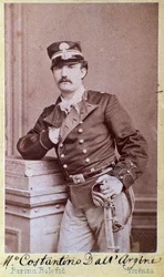 イタリアの作曲家、コスタンティーノ・デル・アルギーネの肖像（1842-1877） Photograph.19世紀。ボローニャ、市民書誌博物館