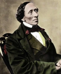 デンマークの作家・詩人であるハンス・クリスチャン・アンデルセン（1805-1875）の肖像。1860年代の写真。