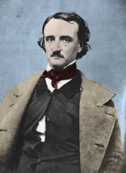 アメリカの作家、エドガー・アラン・ポー（1809-1849）の肖像。