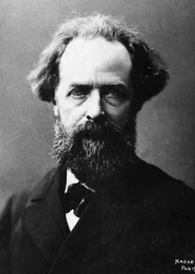 Elysee (Elisee) Reclus (1830-1905), 地理学者、アナーキストの過激派の肖像。