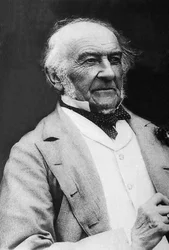 イギリスの首相・政治家であるWilliam Ewart Gladstone（1809-1898）の肖像。