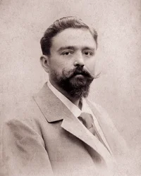 作曲家・ピアニストのアイザック・アルベニス（1860-1909）の35歳の時の肖像。1895年の写真。マドリード。アルベニス財団。