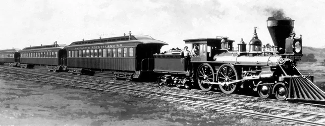 1852 年から使用されているシカゴ、ロック アイランド アンド パシフィック鉄道 (CRI&P RR) の列車