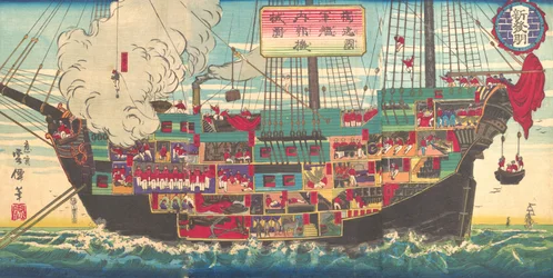ドイツ戦艦の内部、19 世紀。